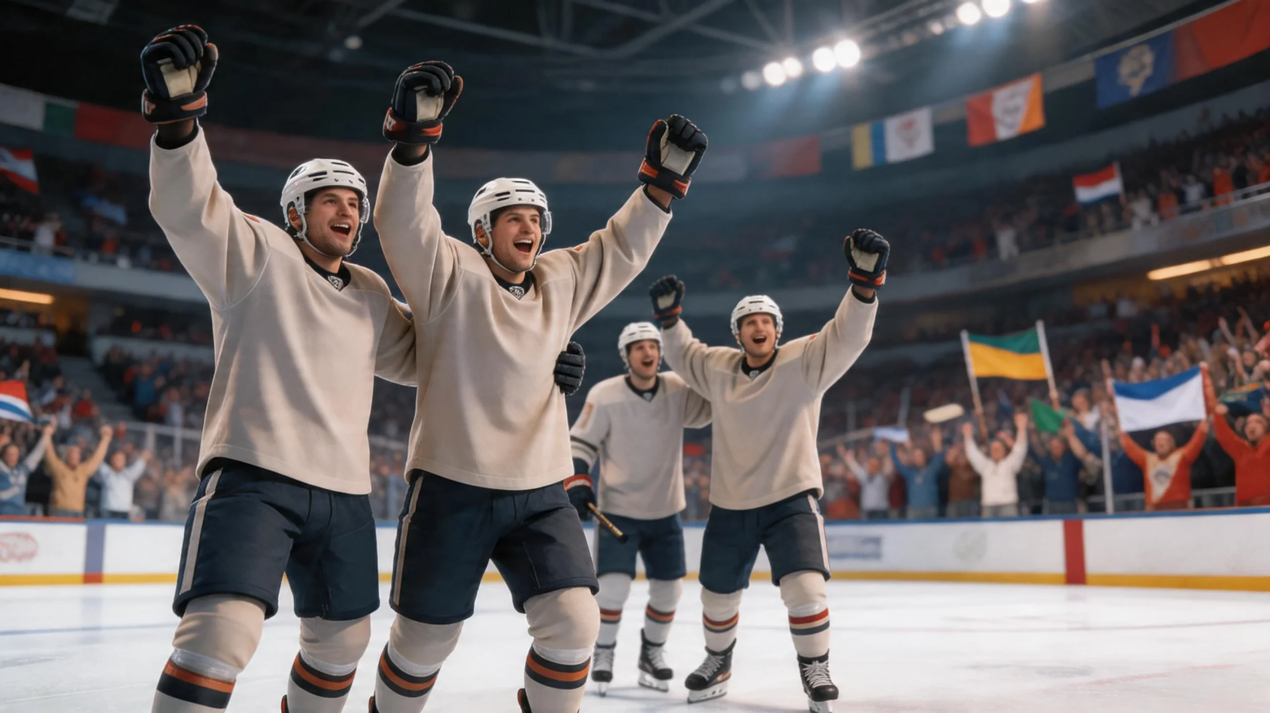 NHL-kotijoukkue juhlimassa maalia täydessä kotihallissa