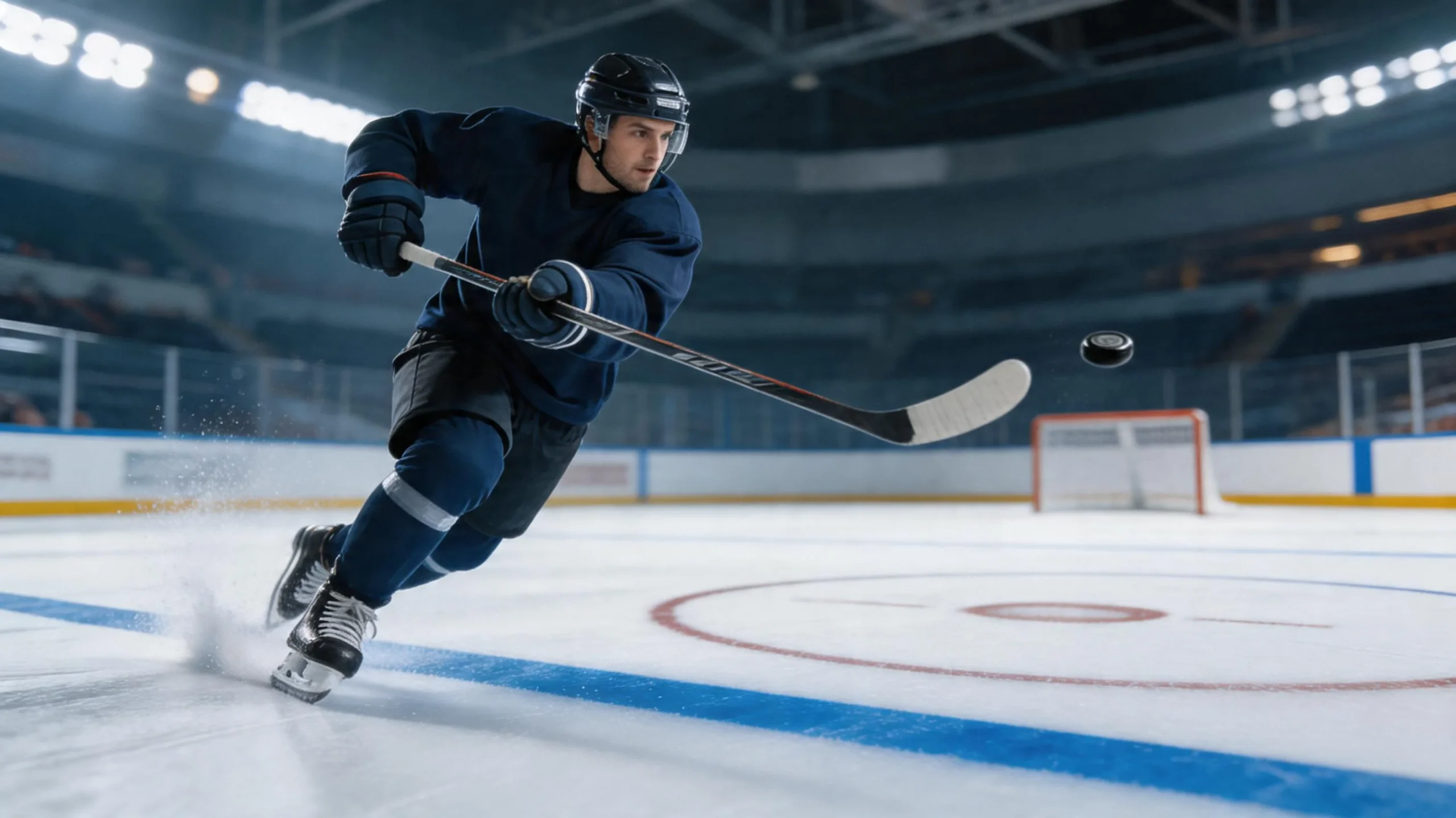 Jääkiekkoilija juhlimassa maalia NHL-ottelussa kädet ylhäällä