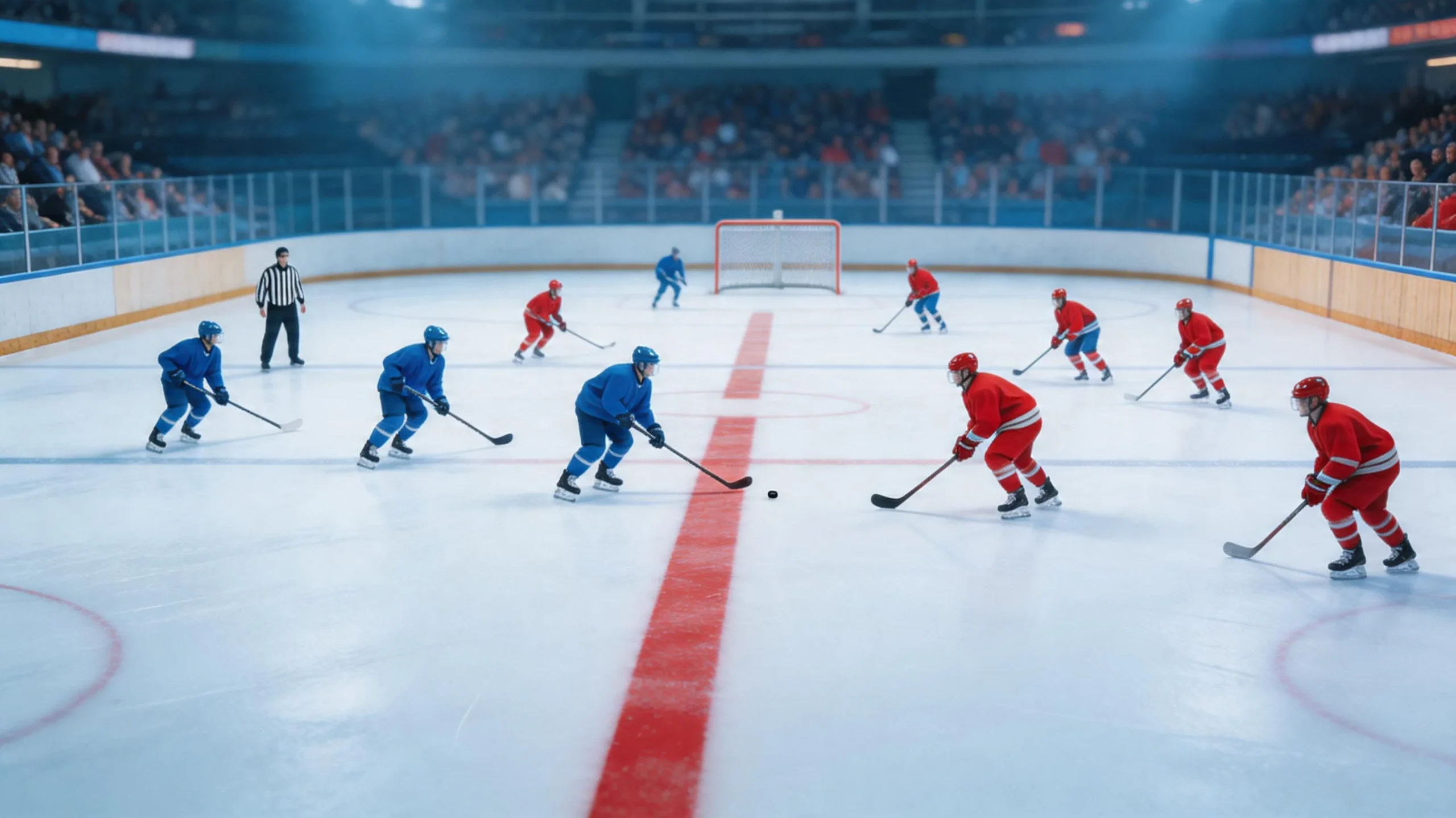 Jääkiekkopeli NHL-runkosarjan ottelussa jäähallissa